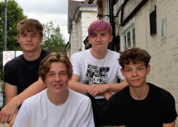 Josh, Sam, Louis and Luca before their headshave