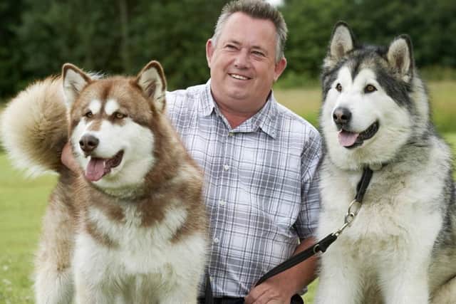 Heli Hounds participant Paul Levine and his Alaskan malamutes