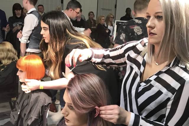 Lacey Brown, right, at the L'Oreal Colour Trophy semi-finals