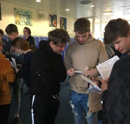 Hemel Hempstead School students finding out their results
