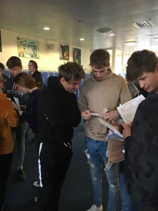 Hemel Hempstead School students finding out their results