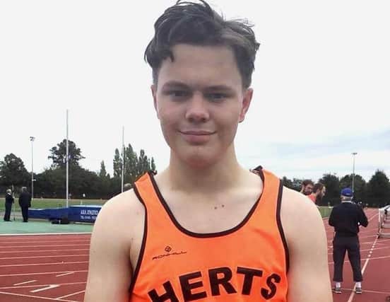 Hurdler Ralph Williams in his Herts county vest.