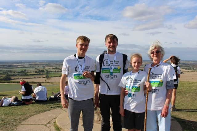 Joe, James, Beth and Sue Sawyer on the Chilterns 3 Peaks Challenge
