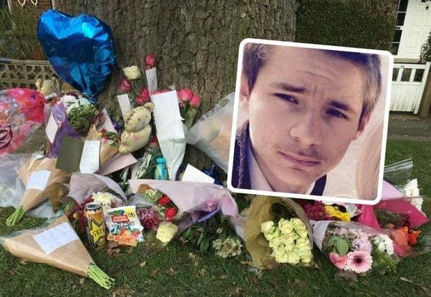 Jordan Carters memorial, on Westfield Road, before it was taken apart