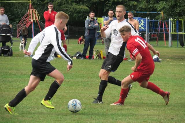 Action from the Flaunden and Maclay game on Sunday.