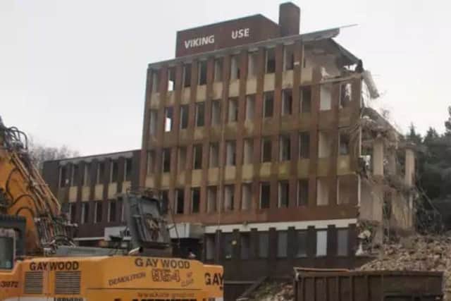 Viking House offices during its demolition last year