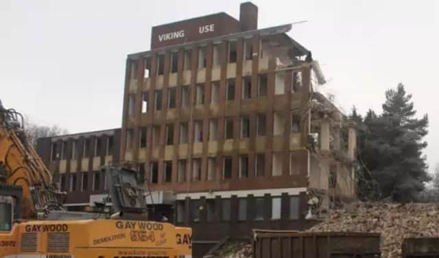 Viking House offices during its demolition last year