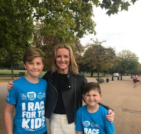 TV Presenter Gabby Logan joined patients from Great Ormond Street Hospital (GOSH), their families and employees from Royal Bank of Canada to officially launch this years RBC Race for the Kids fun run in Hyde Park which will raise funds for Great Ormond Street Hospital Childrens Charity.