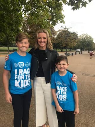 TV Presenter Gabby Logan joined patients from Great Ormond Street Hospital (GOSH), their families and employees from Royal Bank of Canada to officially launch this years RBC Race for the Kids fun run in Hyde Park which will raise funds for Great Ormond Street Hospital Childrens Charity.