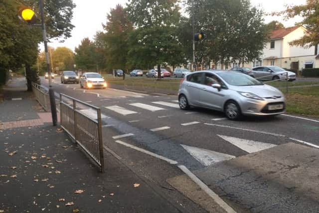 Zebra crossing outside Hobletts Manor Junior School