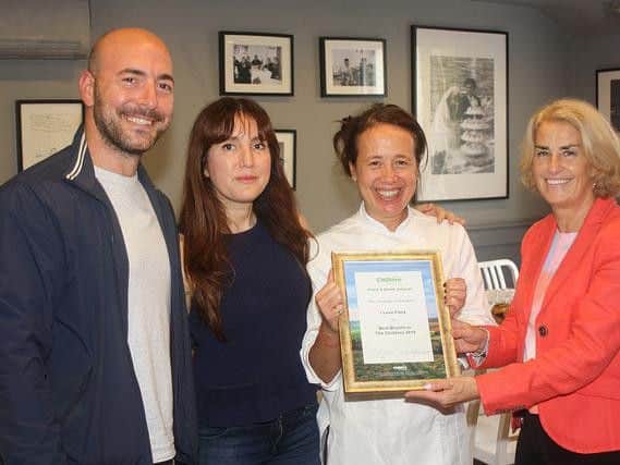 Chiltern Society trustee Jane Peel presents the award