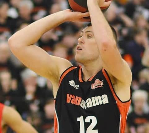Hemel Storms Tom Adorian produced a double-double of 18 points and 11 rebounds against Newcastle. (Picture by: Lin Titmuss).