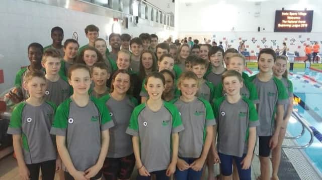 Berkhamsted Swimming Club members before round two of the National Arena League meet they hosted at Herts Sports Village in Hatfield on Saturday.