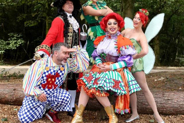 The cast for this year's panto, Peter Pan, at Aylesbury Waterside Theatre