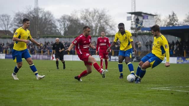 Hemel's Scott Shulton gave away a penalty in the first-half against Solihull Moors last night, but the Tudors should have been awarded their own spot kick later on.
