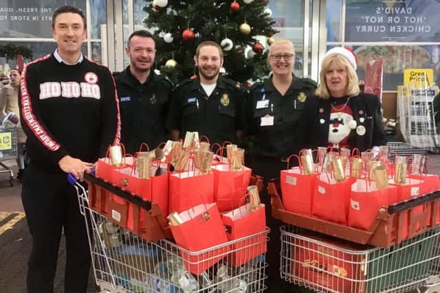 Goody bags for ambulance staff on Christmas Day