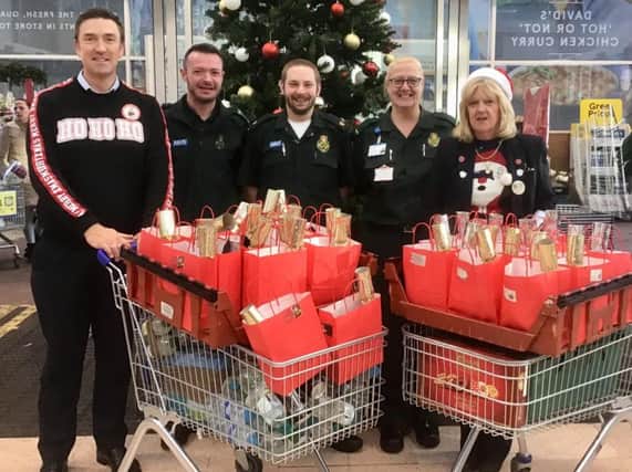 Goody bags for ambulance staff on Christmas Day