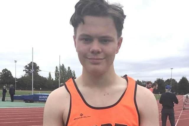 Hurdler Ralph Williams in his Herts county vest last season.