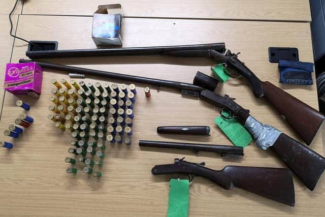 Illegal firearms found