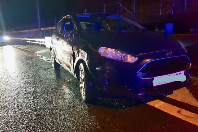 Stolen car following the crash