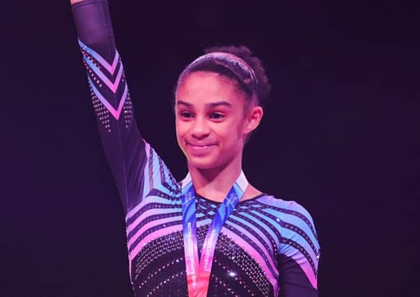 Ondine Achampong on the podium at the British Championships in Liverpool.