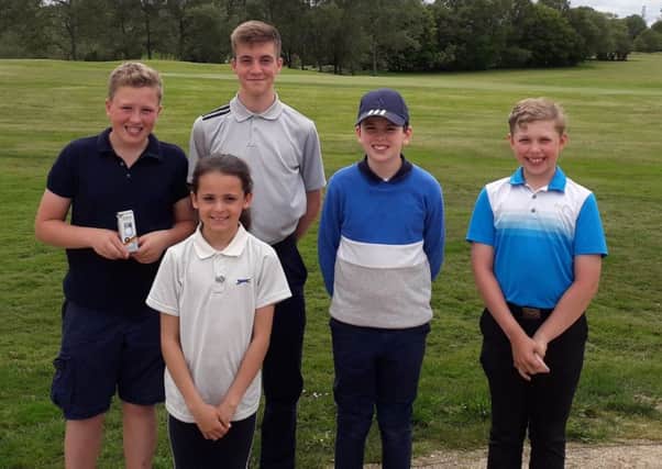 Young winners at Little Hay Golf Club, from left, Noah Scotchbrook, Sapphire Boyce, Harry Miller, Joseph Tompkins and Thomas Ashton.