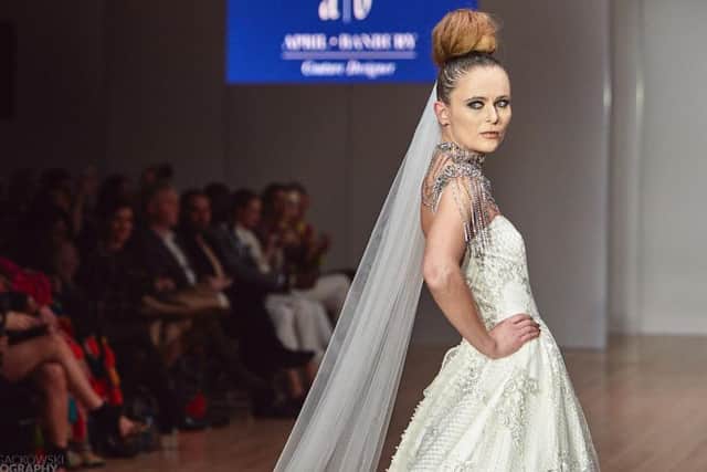 One of April's models on the catwalk