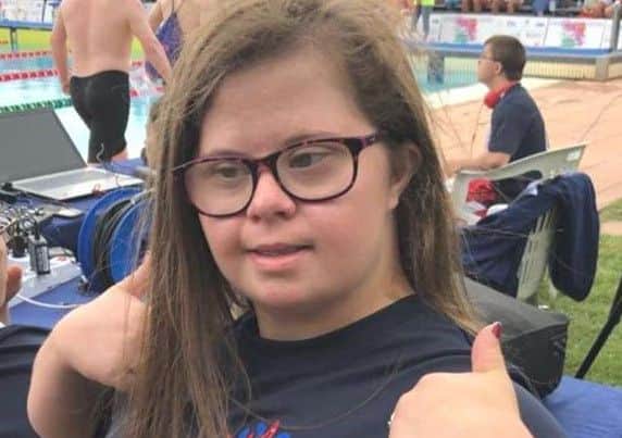 Berkhamsted Swimming Cllub's Ciara McKenna in her Great Britian kit at the European Down Syndrome Championships in Sardinia.