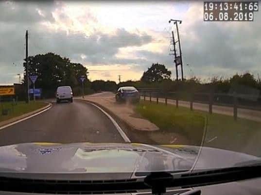 The car went off road to avoid being stopped. Credit: Suffolk Constabulary