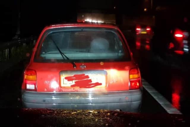 Police pulled over this vehicle on the M25 on Monday night