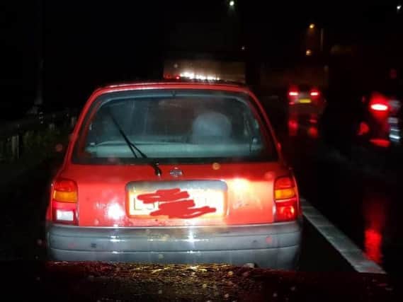 Police pulled over this vehicle on the M25 on Monday night