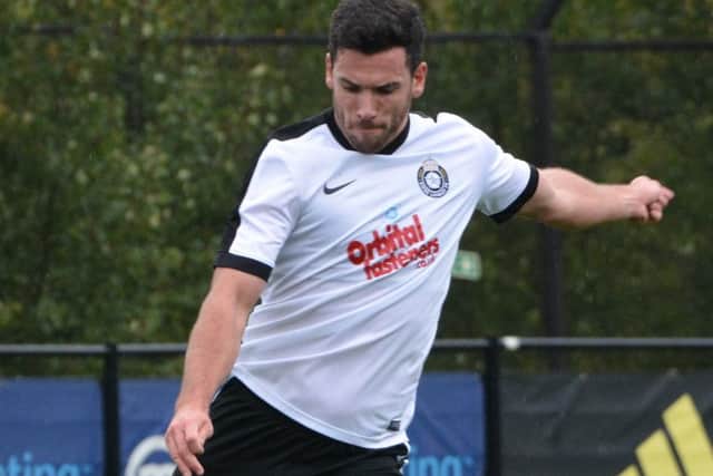 Kings Langleys Gary Connolly in action against Rushall on Saturday. (Picture by Chris Riddell).