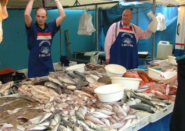 Fresh fish stalls are a common sight in the Brussels suburbs. Picture: Alan Wooding