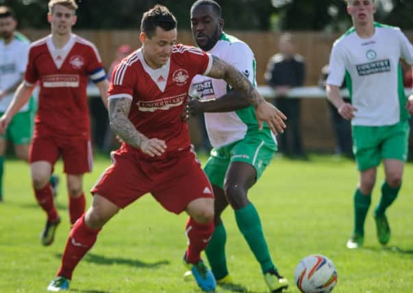 The Biggleswade defence thwarted Tudors hit-man Ben Mackey. Picture (c) Guy Wills