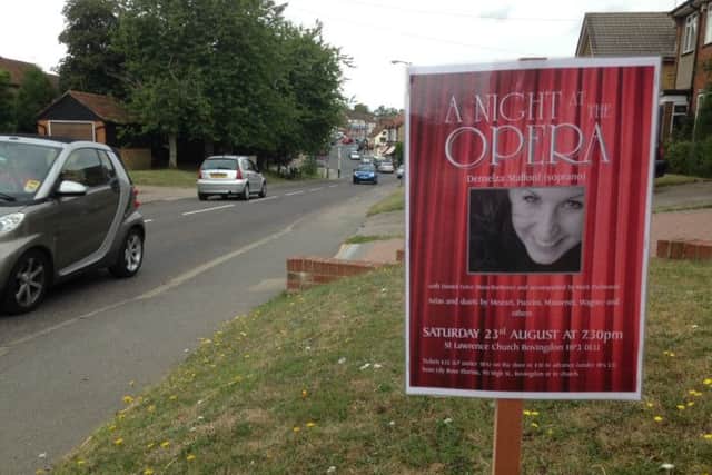Advert for a night at the opera in Bovingdon