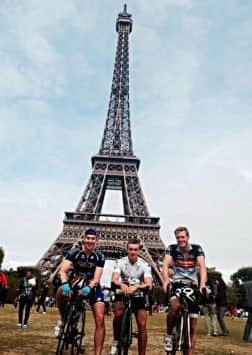 Matt Hamilton, Chris Molloy and Grant Bateman tackled a London to Paris bike ride