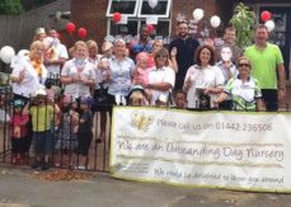 Lime Grove Day Nursery welcomes charity cyclists. PNL-140820-153159001