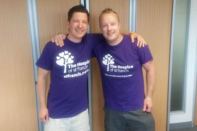 Paul Gurney and Ben Baldwin are fundraising for the Hospice of St Francis