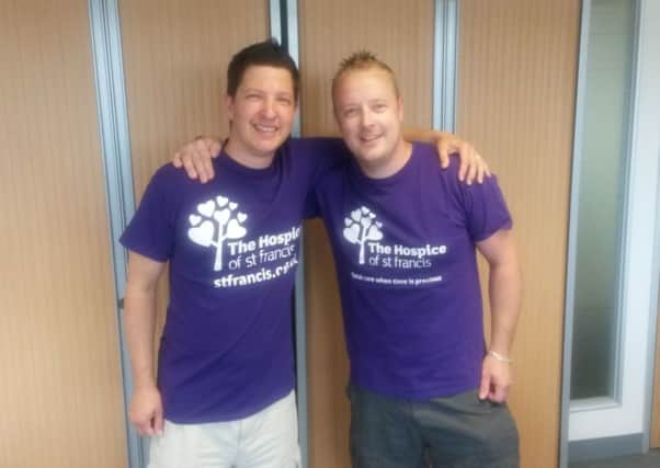 Paul Gurney and Ben Baldwin are fundraising for the Hospice of St Francis