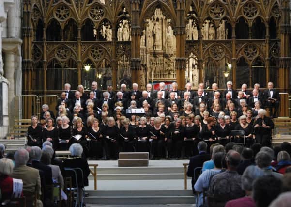 The choir waiting to sing in the magnificent Winchester Cathedral     PICTURE: Carolyn Partridge