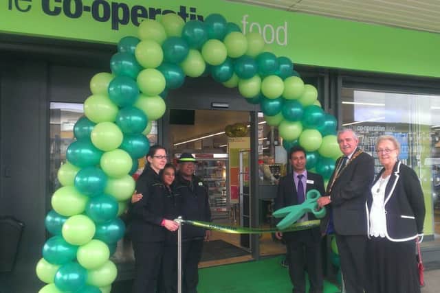 Mayor of Dacorum Allan Lawson opens the newly-refurbished Co-operative store in Adeyfield