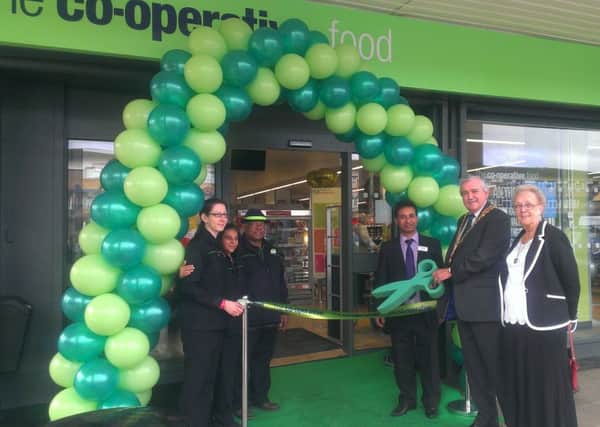 Mayor of Dacorum Allan Lawson opens the newly-refurbished Co-operative store in Adeyfield