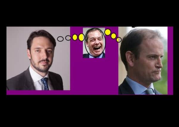 South West Herts parliamentary UKIP candidate Mark Anderson (left) has wecolmed Douglas Carswell (right) to the party after he stepped down from his post as Tory MP for Clacton