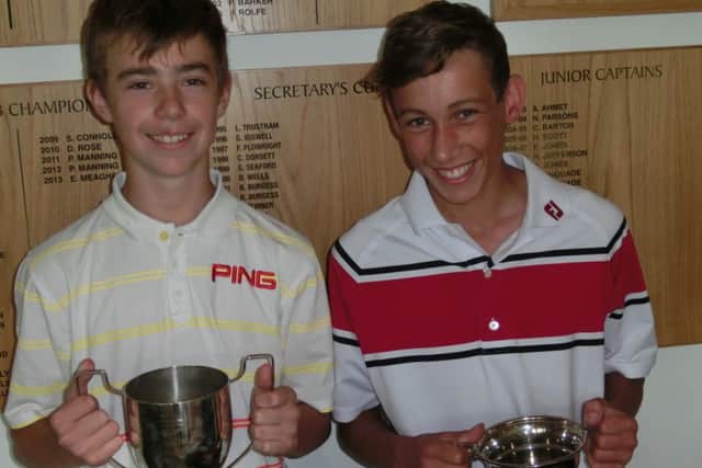 Luke Wrathall, left, has been crowned junior champion at Little Hay, while Craig Walker won the Junior Cup