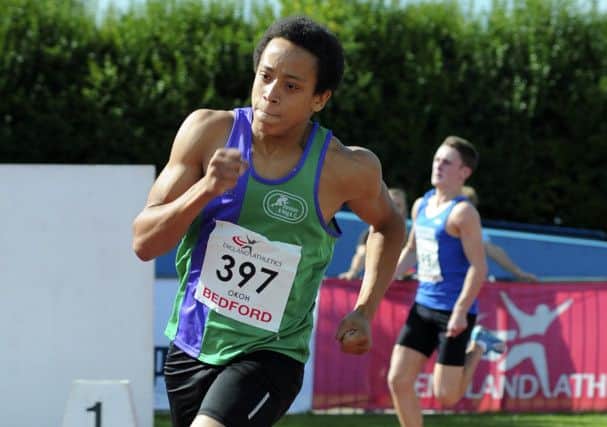 Chenna Okoh won gold at the England Athletics U17 and U15 Championships. Picture (c) Gary Mitchell