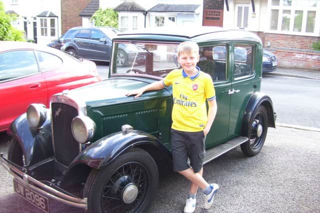 Young car fanatic James White of Boxmoor