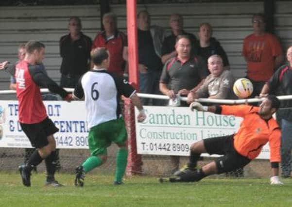 Taylor Collins scored Trings second goal. Picture (c) Colin Sturges