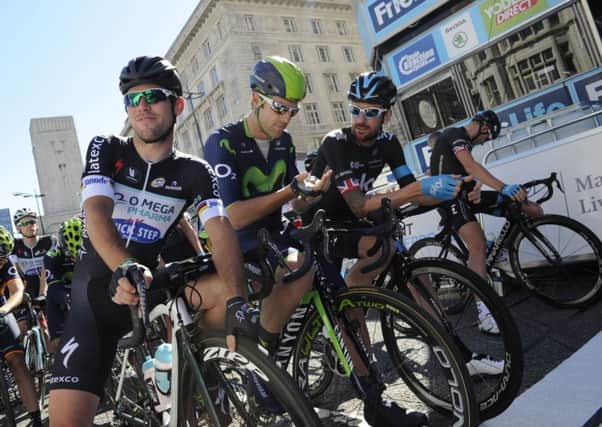 Mark Cavendish, Alex Dowsett and Bradley Wiggins in the 2014 Tour of Britain. Photo: tourofbritain.co.uk