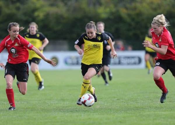 Action from Watford Ladies' clash with Doncaster. Picture (c) Andy Rowland