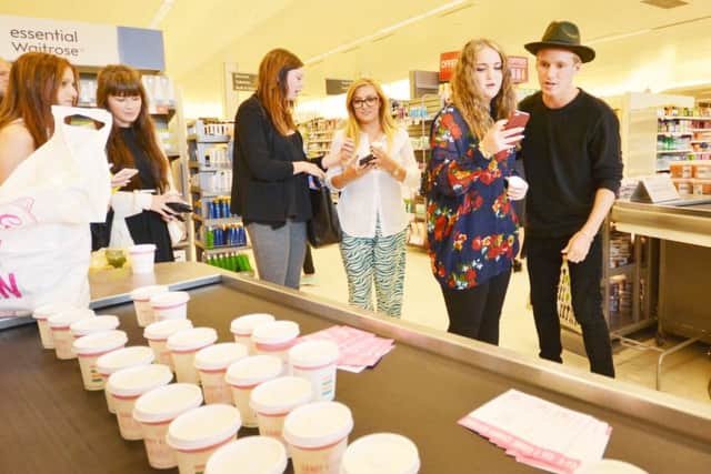 Made in Chelsea star Jamie Laing visits Waitrose Berkhamsted to launch his confectionery range Candy Kittens PNL-141109-154621001